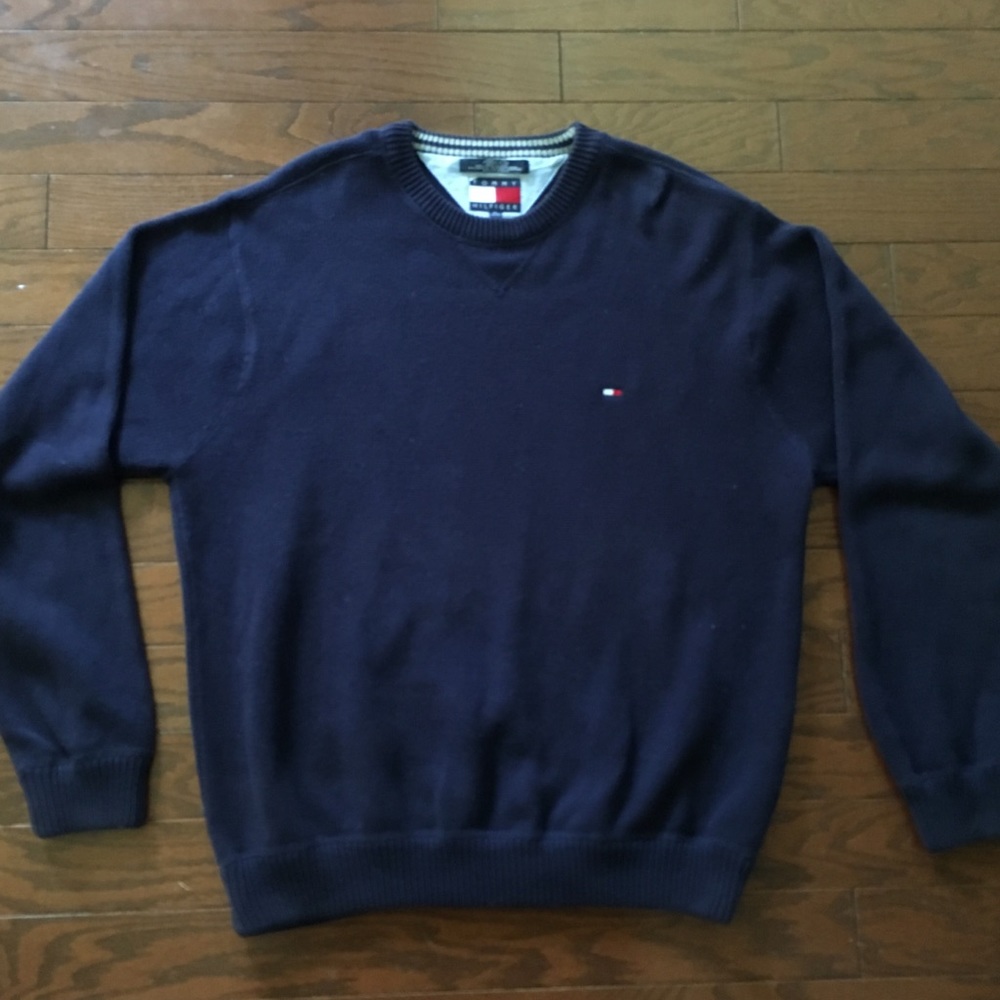 ⭐️ Mens XL Tommy Hilfiger Blue Crewneck sweater - Picture 1 of 3